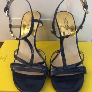 Beautiful Michael Kors navy-blue strappy heels in size 7.5. Like new!